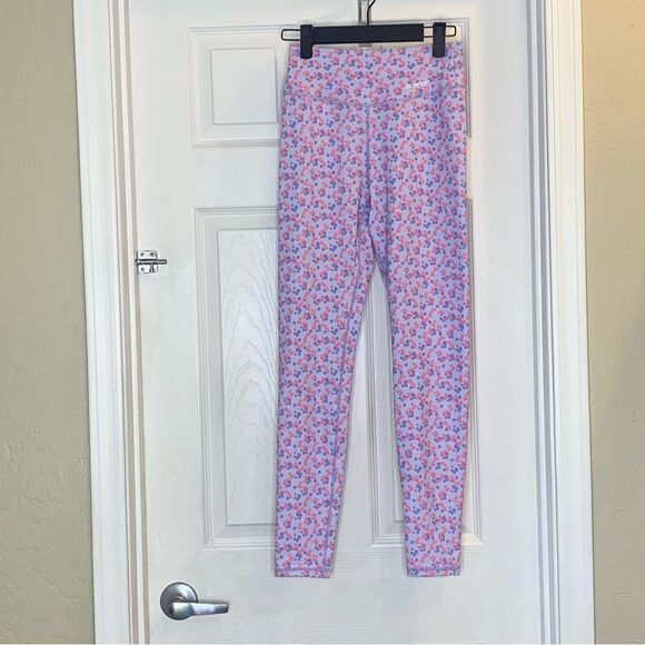 Bo+Tee Purple Floral Leggings Size XS - Picture 1 of 9
